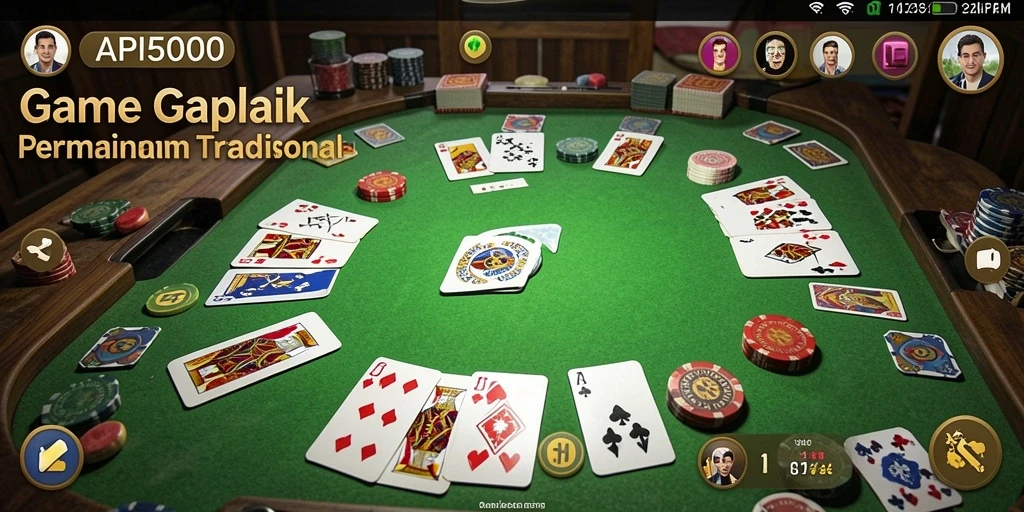 Screenshot gameplay API5000 yang menampilkan serunya permainan Gaple.