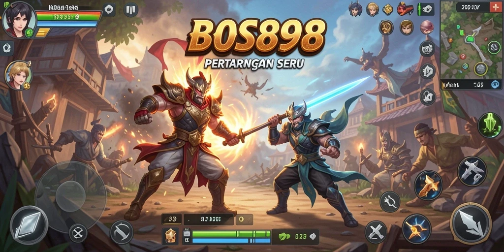 Screenshot gameplay BOS898 menampilkan aksi pertarungan yang intens.