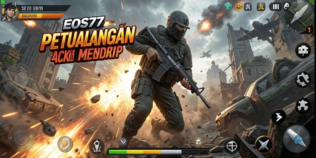 Gameplay mendebarkan dengan aksi intens di EOS77.