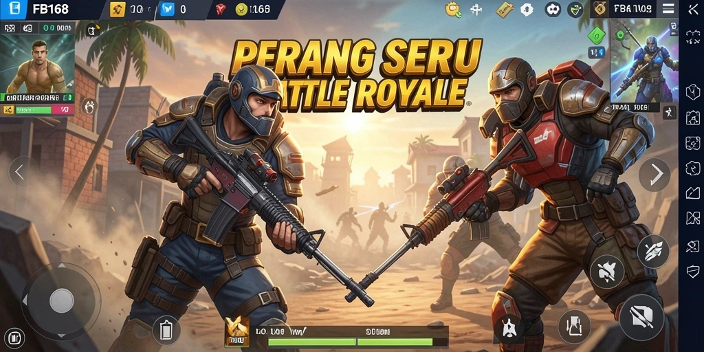 Tampilan gameplay FB168 yang seru dalam pertempuran Battle Royale.