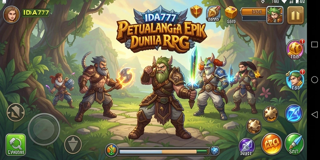 Tangkapan layar utama IDA777 menampilkan aksi seru dalam permainan RPG.