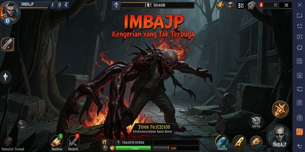Screenshot IMBAJP menampilkan momen menegangkan dalam suasana Horror.