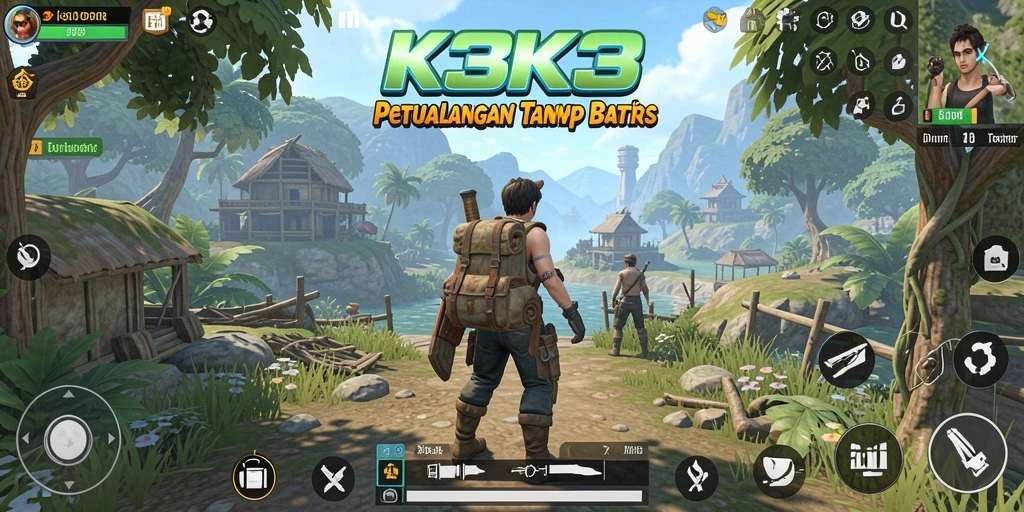 Tampilan gameplay K3K3 yang menarik di dunia terbuka.