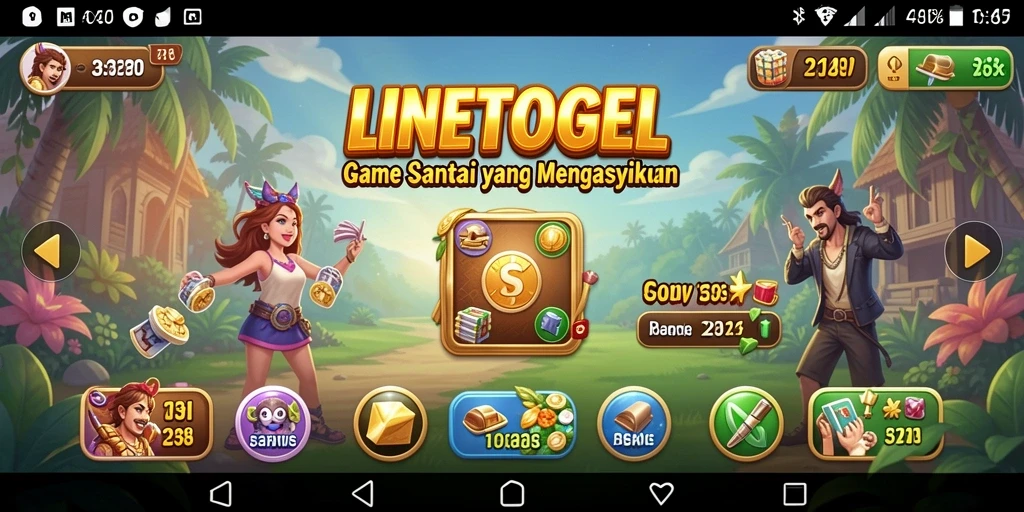 Tampilan gameplay LINETOGEL yang ceria dan penuh warna.