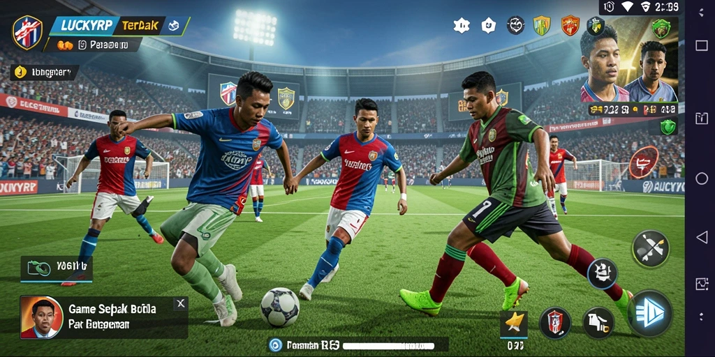 Tampilan gameplay <strong>LUCKYRP</strong> yang memukau saat pertandingan sepak bola berlangsung.