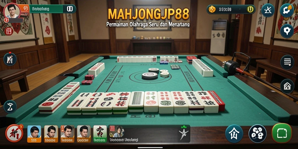 Tampilan gameplay seru dalam MAHJONGJP88, menampilkan aksi olahraga yang dinamis.