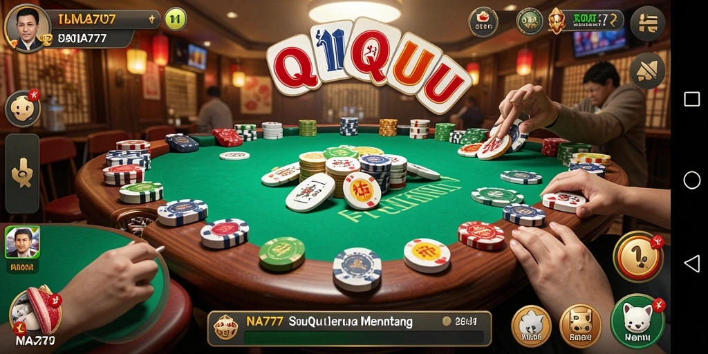 Tampilan permainan QiuQiu yang menarik dan seru.