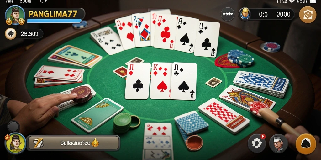 Tampilan gameplay seru PANGLIMA77 saat bermain Gaple.