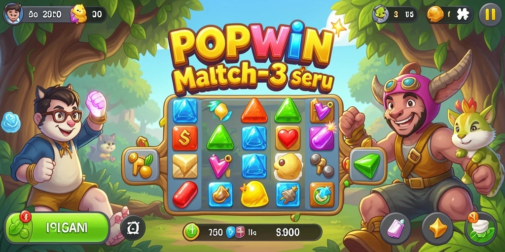 Tampilan gameplay seru dan penuh warna dari POPWIN.