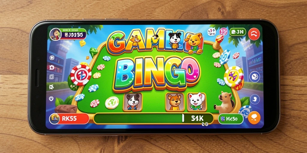Tampilan gameplay RK55 yang seru dalam bermain Bingo.