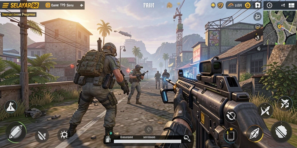 Tampilan gameplay seru SELAYAR88 dengan aksi TPS yang mendebarkan.