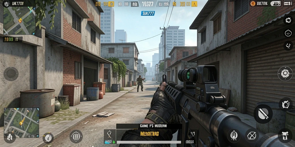 Screenshot gameplay SIA777 menampilkan aksi intens dalam dunia FPS.