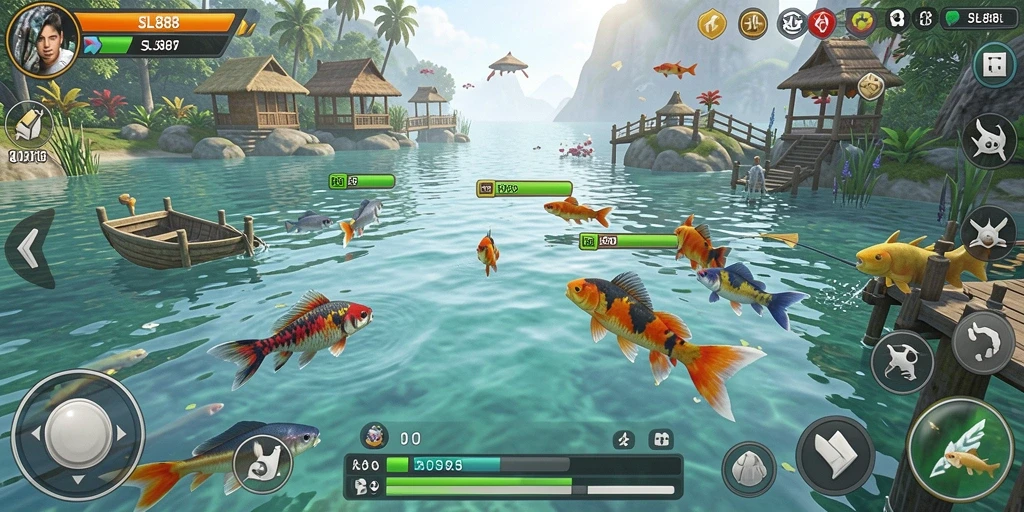 Screenshot gameplay SL888 menunjukkan aksi memancing yang seru dan menantang.