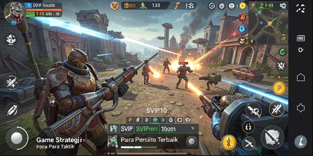 Tampilan grafis strategis dan penuh aksi dalam gameplay SVIP10.