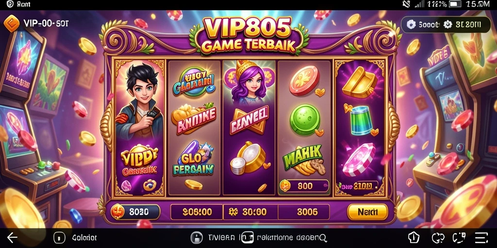 Screenshot gameplay VIP805 menampilkan putaran slot yang menarik dan fitur bonus yang menghibur.