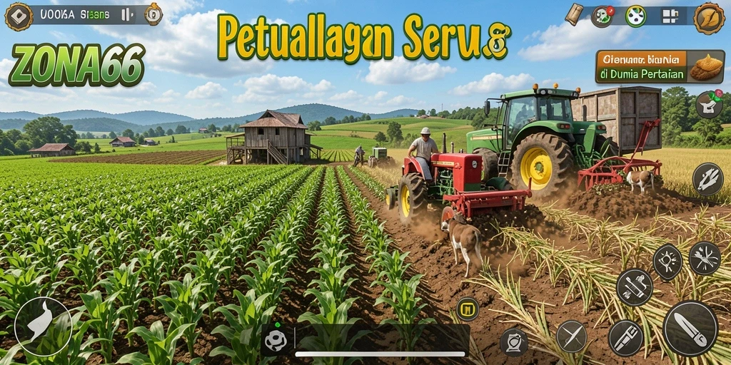 Tampilan menarik gameplay Farming dalam ZONA66.